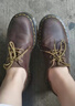 馬丁（DR.MARTENS）1461女款早秋舒適百搭美拉德瘋馬皮棕色皮鞋單鞋 深棕色 42 曬單實(shí)拍圖