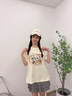 真維斯（JEANSWEST）純棉t恤女夏季新款純棉寬松休閑百搭洋氣小眾半袖打底短袖上衣女 米色 奶茶的浪漫 XL 曬單實(shí)拍圖