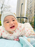 巴厘小豬寶寶帽子小月齡新生兒胎帽春秋季初生兒護耳系帶帽超萌嬰兒囟門(mén)帽 小蝌蚪找媽媽 41cm(建議0-3個(gè)月) 曬單實(shí)拍圖