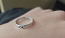 中國(guó)黃金日月星辰鉆石對(duì)戒足銀情侶戒指生日禮物送女友老婆結(jié)婚紀(jì)念日 日月鉆石情侶戒指+可刻字 曬單實(shí)拍圖