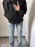 籬人歸pansk淺藍(lán)色微喇牛仔褲男款美式高街微喇褲cleanfit直筒彎刀褲子 淺藍(lán)色 XL 130-145斤 曬單實(shí)拍圖