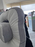 茗芮居椅子加高護頸靠頭椅子靠枕 頸部支撐護腰墊辦公室腰托后背靠墊頭 燈芯絨-灰色-小號 70*45*20cm 曬單實(shí)拍圖
