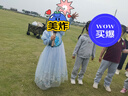 婉凱女童春夏款?lèi)?ài)莎公主裙連衣裙拖地披紗氣質(zhì)艾莎女王QUEENDRESS裙子 裙+拖地披紗 120 曬單實(shí)拍圖