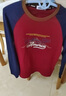 可可鴨（QQ DUCK）童裝兒童T恤男童打底衫學(xué)生長(cháng)袖上衣青少年衣服山脈T酒紅；150 曬單實(shí)拍圖