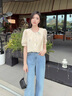 香影藍(lán)色直筒窄版闊腿牛仔褲女2025夏裝新款寬松顯瘦垂墜感拖地褲 牛仔藍(lán) S 155/80A/85-95斤 曬單實(shí)拍圖