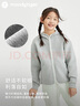 moodytiger女童空氣層外套春秋裝連帽柔軟寬松純色簡(jiǎn)約兒童戶(hù)外休閑運(yùn)動(dòng)外衣 黑花灰 130 cm 曬單實(shí)拍圖