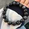 寶鉑琳黑曜石手串男輕奢小眾銀曜石黑色珠子串珠單圈手串男女款散珠 蕭墨12mm【銀耀石醒獅款】 曬單實(shí)拍圖