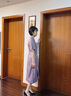 紫魅俏夏季短袖新款媽媽裝連衣裙溫女婉典雅大氣禮服新中式國風改良旗袍 紫色 M (建議100斤以下) 曬單實拍圖