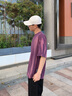 卡賓（CABBEEN）【重磅純棉】男裝 洗水噴色T恤新款個性美式街頭潮流短袖上衣 深紫色59 L /175/50 曬單實拍圖