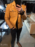 弗朗西保羅（FULANLE PAULO）2025新款男士真皮皮衣高級皮夾克男外套翻領(lǐng)短款機車服綿羊皮上衣 黃色 2XL /185 曬單實拍圖