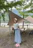 伊琦蕾（YIQILEI）牛仔半身裙女2025年春夏新款韓系百搭中長款高腰顯瘦百褶長裙子潮 淺藍(lán)色  S 92斤內(nèi) 曬單實拍圖