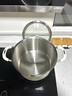 韓笑316食品級加厚陶瓷不銹鋼湯鍋帶蒸籠家用電磁爐雙耳蒸煮鍋具燉鍋 湯鍋平蓋款+優(yōu)質(zhì)不銹鋼蒸籠 24cm 曬單實拍圖