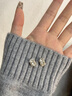 妙占 滿鉆C型耳釘女 小眾輕奢高級感耳飾氣質(zhì)百搭耳環(huán) 杜洛弗利白1對 曬單實拍圖