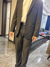 羅蒙（ROMON）西服套裝男士春季新款結婚禮服伴郎服職業(yè)工裝商務(wù)面試西裝二件套 黑色兩?？?(西服+褲子) XL 參考140-155斤左右 曬單實(shí)拍圖