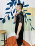 Qbily 睡衣男士 夏季冰絲短袖短褲家居服男款薄款青少年可外穿套裝 黑色雙短睡衣XL碼（120-145斤） 曬單實拍圖