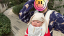babylove嬰兒帽子外出包頭防風帽純棉春秋寶寶百搭可愛超萌護耳帽 白杏米 44cm（根據(jù)寶寶頭圍選擇） 曬單實拍圖