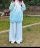 森女部落原創(chuàng)甜美漸變花邊連帽衛(wèi)衣女寬松外套春 外套常規(guī)版（單件） S 曬單實拍圖