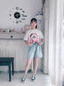 卡兔藍貓女童牛仔短褲夏裝2025新款洋氣兒童初中生薄款褲子中大童外穿熱褲 藍色 150 曬單實(shí)拍圖