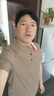 皮爾卡丹（pierre cardin）短袖男夏季冰絲薄款亨利領(lǐng)T恤男士潮牌高端男裝衣服 卡其色 2XL 曬單實拍圖