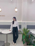 AEMAPE高端品質(zhì)直筒牛仔褲女2025春夏秋冬新款高腰寬松顯瘦港風(fēng)闊腿褲子 水泥灰-長褲 27 100-111斤 曬單實拍圖