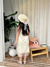 G.DUCKKIDS小黃鴨童裝女童夏裝2025新款大童女裝公主連衣裙兒童夏季國風(fēng)長裙 杏色 140 (建議125-135cm 7-8周歲） 曬單實拍圖