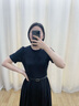 MeetMetro瑪依爾黑色短袖連衣裙女2025夏季新款收腰通勤圓領(lǐng)T恤裙 黑色【現(xiàn)貨閃電發(fā)】 S 曬單實(shí)拍圖