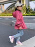安奈兒兒童運動鞋女一腳蹬童鞋網(wǎng)面透氣春夏款輕便大童跑步鞋5206粉色33 曬單實拍圖