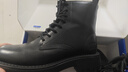 馬克華菲馬丁靴男款冬季新款皮靴男士雪地靴子黑色棉鞋男 純黑 39 曬單實(shí)拍圖
