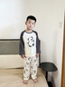 俞兆林（YUZHAOLIN）兒童睡衣春季男童純棉家居服套裝中大童衣服童裝 手繪小熊貓 曬單實(shí)拍圖