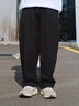 GXG男裝 針織休閑褲通勤男彎刀長(zhǎng)褲寬松日常運(yùn)動(dòng)褲 2025夏季新品 黑色 M (30) 曬單實(shí)拍圖