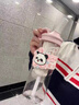 ONEDAY櫻花熊貓大容量塑料杯夏季耐高溫果茶花茶杯杯女高顏值便攜吸管杯 櫻花熊貓吸管杯（帶茶隔）850ml 曬單實(shí)拍圖