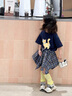 G.DUCKKIDS小黃鴨童裝女童套裝夏季兒童衣服女小童短袖T恤格子裙夏裝兩件套 套裝 100 尺碼2~3歲【90-100cm】cm 曬單實(shí)拍圖