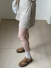 Calvin KleinJeans25春夏新款女士簡(jiǎn)約印花ck松緊腰修身針織休閑短褲47AB601 PF0-卡其色 S 曬單實(shí)拍圖
