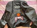 EVISU男士家花刺繡潮流時尚棒球服飛行員夾克外套2ESHTM3JK3LFNY 黑色 M 曬單實拍圖