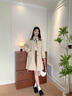 香影英倫學(xué)院風(fēng)卡其色風(fēng)衣女2025秋季新款撞色翻領(lǐng)中長款休閑外套 卡其色 S 曬單實(shí)拍圖