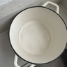 美膳雅（CUISINART）圓形帶蓋搪瓷鑄鐵鍋全能琺瑯鍋馬卡龍色 松露白 1cm 曬單實拍圖