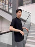 夏季polo衫短袖t恤男潮流ins純色休閑大碼寬松百搭翻領痞帥上衣服 ZD02【純黑款】 XL 曬單實拍圖