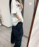 LEMANISM藍色休閑長褲男款秋季寬松運動速干褲慵懶風運動直筒褲子 炭黑色 M 曬單實拍圖