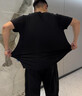 胖哥哥大碼男裝肥佬短袖T恤男加肥加大半袖透氣寬松胖子圓領(lǐng)t恤衫衣服夏 黑色 4XL （210-250斤） 曬單實(shí)拍圖