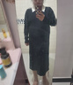 革曼孕婦連衣裙春秋2025新款孕媽高級感Polo領(lǐng)針織長(cháng)裙黑色內搭打底裙 黑色連衣裙 2XL 曬單實(shí)拍圖