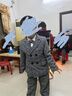 蘿卜唄唄（LUOBOBEIBEI）男童小西裝英倫西服兒童主持拜年服秋冬套裝 灰色加絨四件套 120 曬單實(shí)拍圖
