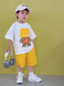G.DUCKKIDS小黃鴨童裝男童夏裝套裝夏季2024兒童衣服男孩帽子熊短褲兩件套潮 帽子熊套裝 米色amssckq 90 建議1~2歲【 80-90cm】 曬單實(shí)拍圖