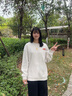 李寧套頭圓領(lǐng)衛(wèi)衣情侶款25夏季新款棉質(zhì)復(fù)古LOGO運動寬松上衣 花灰瓦灰色/棠梨褐-8 XL 曬單實拍圖