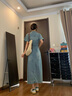 莫代爾法式polo牛仔連衣裙女2025夏季新款港風(fēng)高級感小個(gè)子顯高開(kāi)衩長(cháng)裙 藍色 XL 高品質(zhì)現貨 曬單實(shí)拍圖