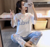 100全棉睡衣女夏季純棉短袖長(cháng)褲可外穿公主風(fēng)可愛(ài)春秋家居服套裝 919 L (100-120斤) 曬單實(shí)拍圖