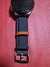 LIAVNAS適用華為手表表帶gt5/gt4/watch4pro/gt3pro/gt2手表帶頭層粒面牛皮拼色針扣雙面真皮表帶 藏青配橙-針扣 適用GT/Watch系列46表盤(pán)（寬22mm） 曬單實(shí)拍圖