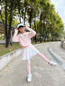 愛邁尼兒童速干T恤春秋2025新款女童長袖t運(yùn)動(dòng)打底衫男童跑步訓(xùn)練服上衣 19556粉色速干衣+2220粉速干裙褲 150 cm 曬單實(shí)拍圖