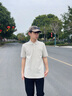 卡賓涼感印花短袖polo衫翻領(lǐng)T恤商務(wù)男士上衣 杏色15 曬單實(shí)拍圖