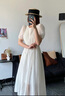 AEMAPE白色真絲連衣裙女2025夏季新款感顯瘦收腰小個子優(yōu)雅中長裙 米白色 L 105-115斤 曬單實拍圖