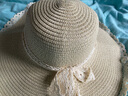 花語(yǔ)志夏季帽子女草帽海邊度假風(fēng)遮陽(yáng)防曬帽2026新款大帽檐太陽(yáng)帽沙灘帽 波浪邊蕾絲蝴蝶結草帽 曬單實(shí)拍圖